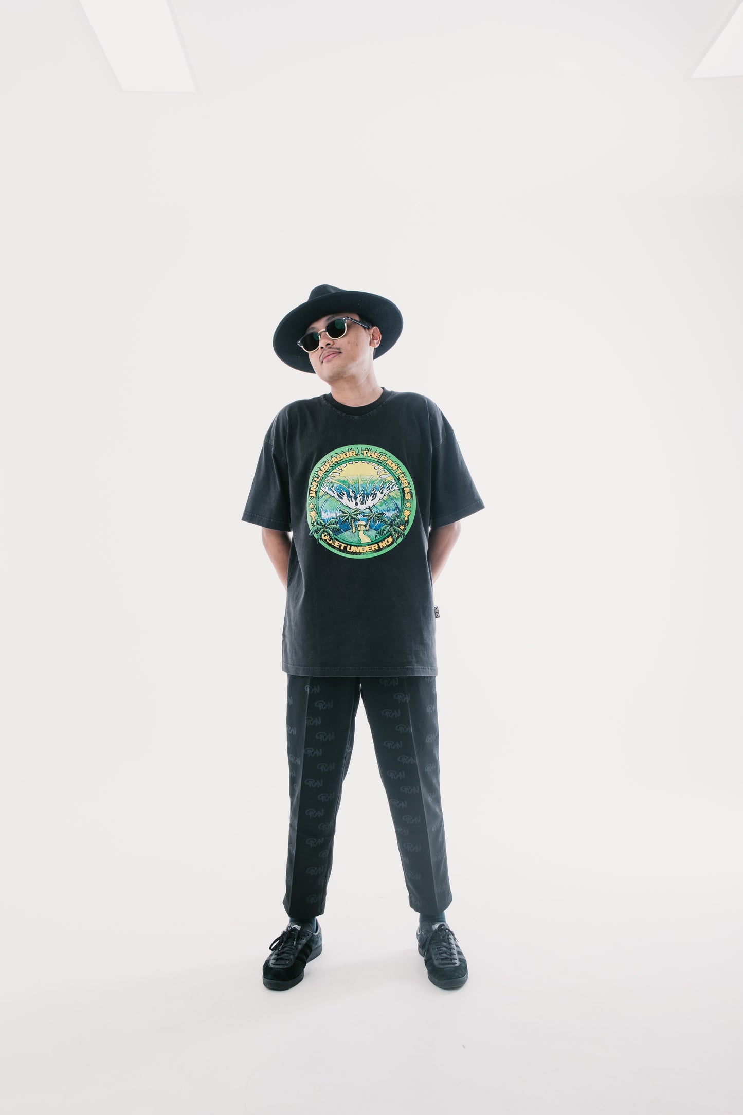 QUIET UNDER NONE X THE PANTURAS WASHED BLACK TEES