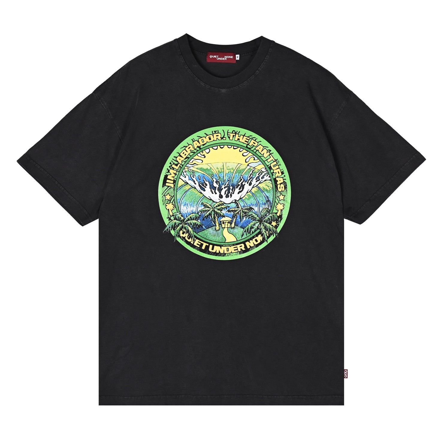 QUIET UNDER NONE X THE PANTURAS WASHED BLACK TEES