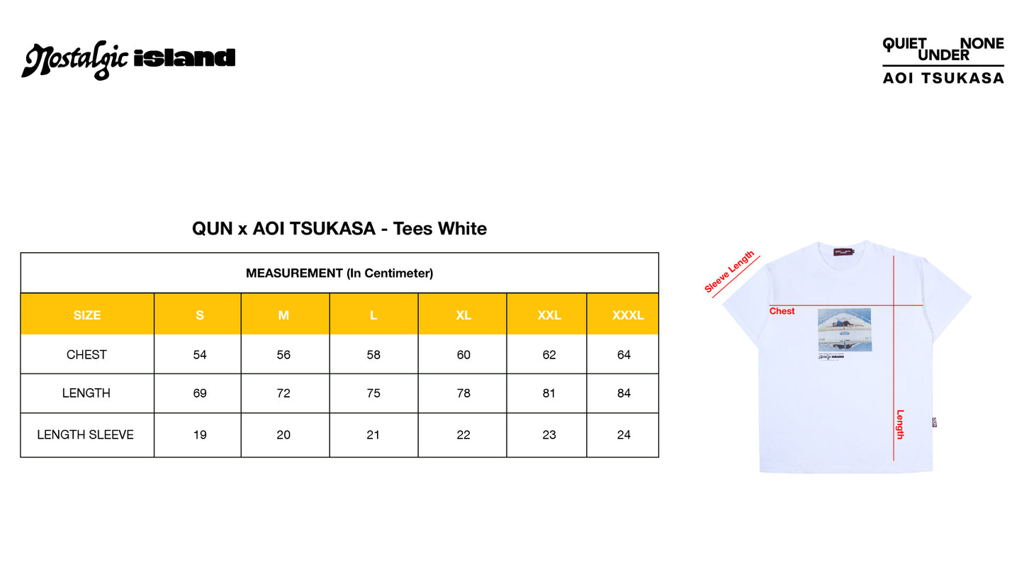 QUIET UNDER NONE X TSUKASA NOSTALGIC TEES WHITE