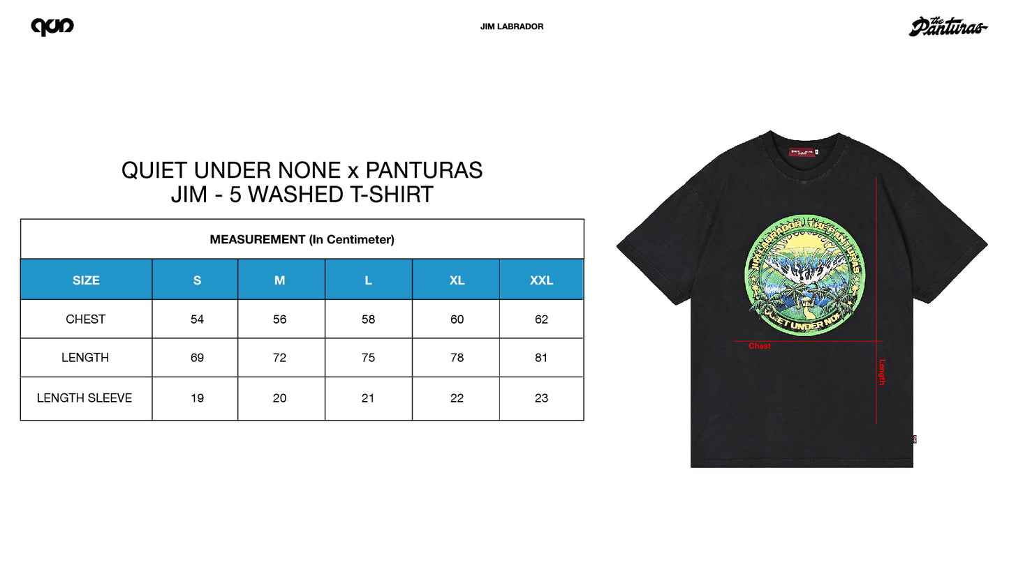 QUIET UNDER NONE X THE PANTURAS WASHED BLACK TEES
