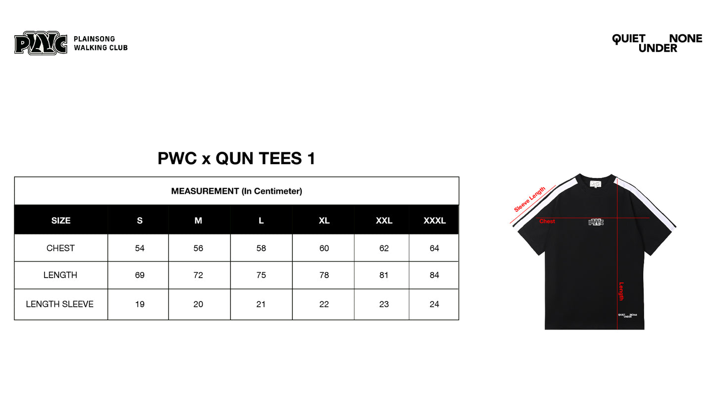 QUIET UNDER NONE X PLAINSONG WALKING CLUB - SHOULDER STRIPE TEE