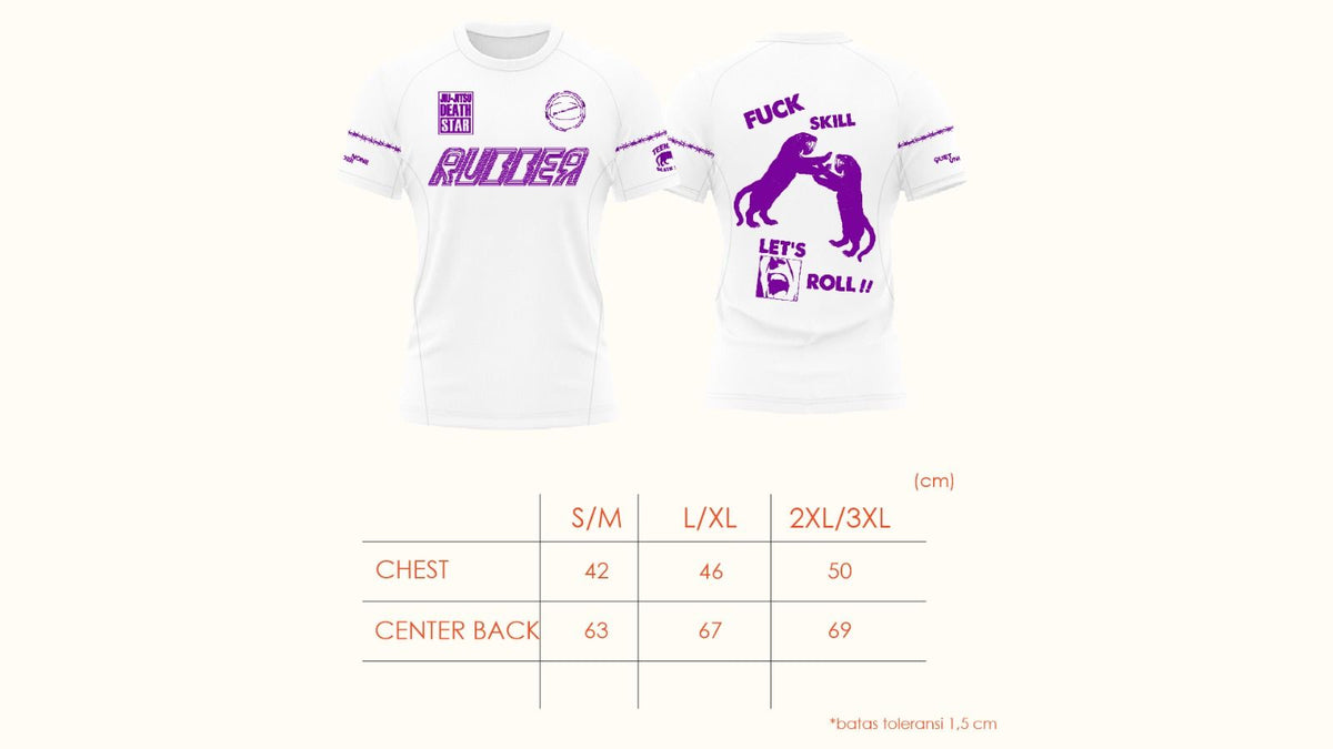 QUIET UNDER NONE X TEENAGE DEATH STAR WHITE RASHGUARD SHORT SLEEVE