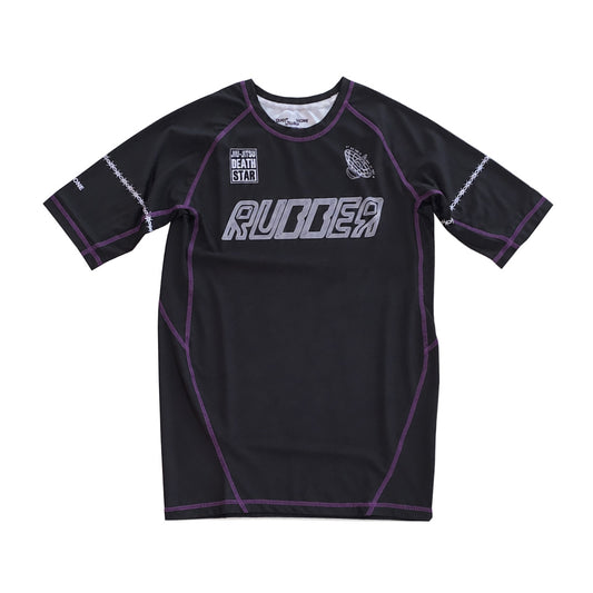 QUIET UNDER NONE X TEENAGE DEATH STAR BLACK RASHGUARD SHORT SLEEVE