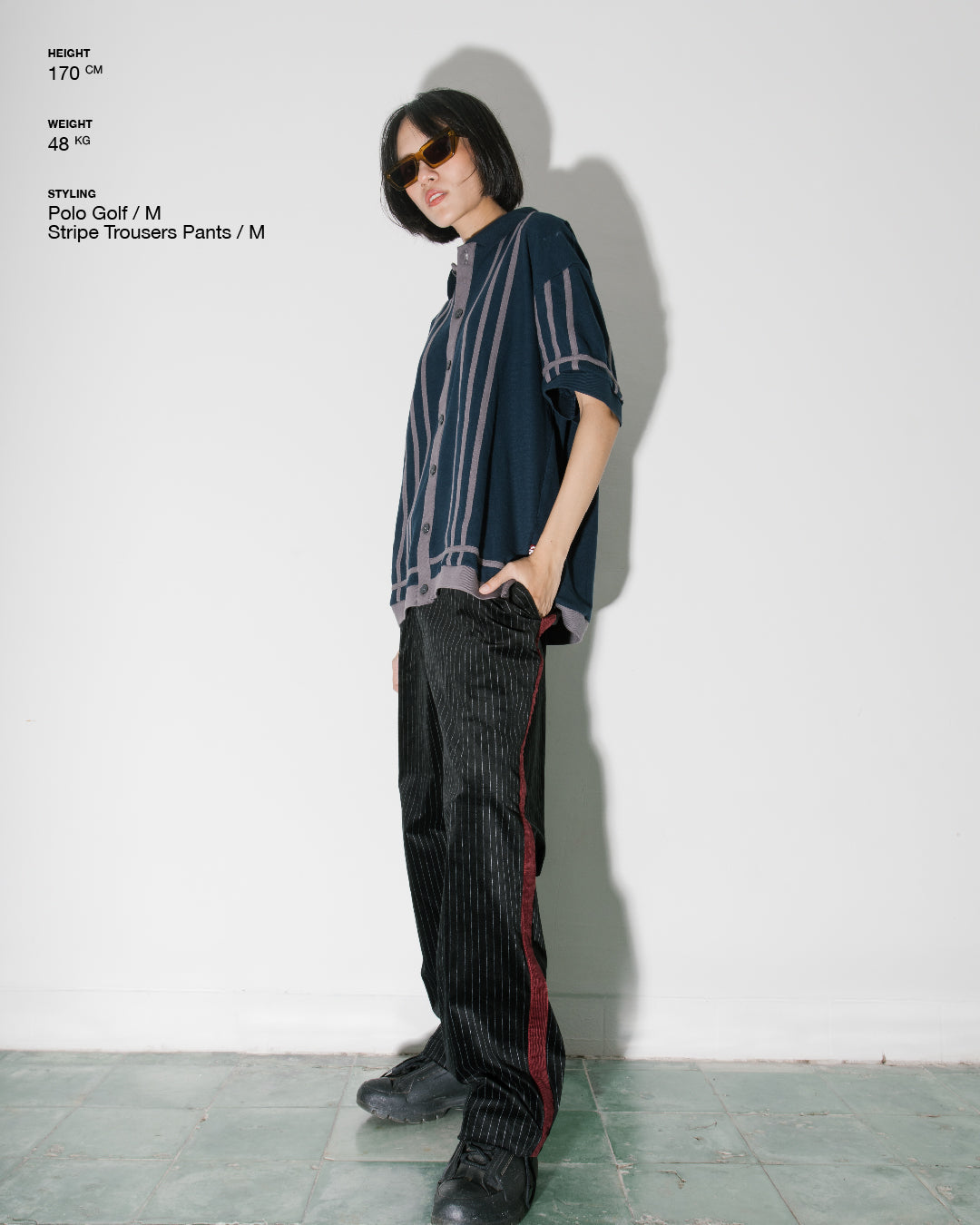 TROUSERS WOOL STRIPE - GREY